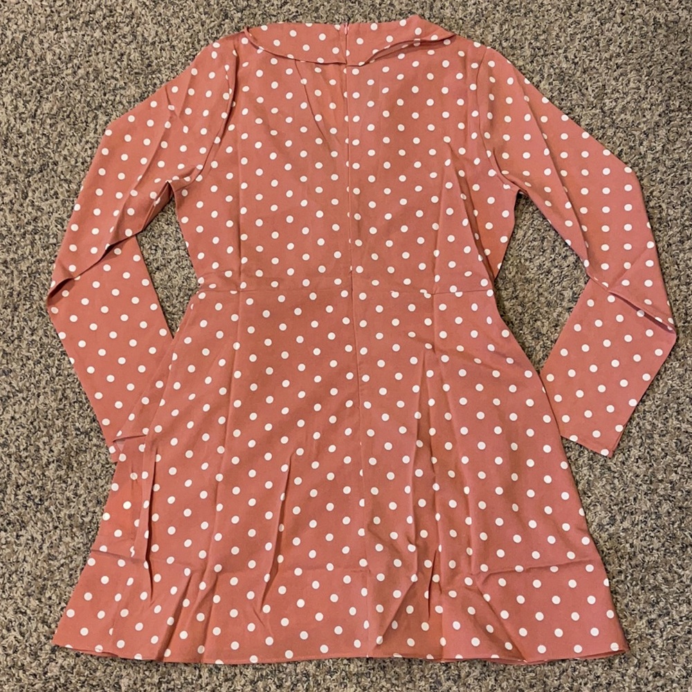 Missguided Petite Spot Frill Long Sleeve Dress - Picture 4 of 6